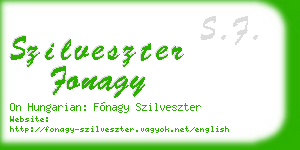 szilveszter fonagy business card